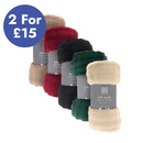 Aurora Design Soft Touch Flannel Blanket Throws 120x150cm - Assorted Colours