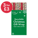 Christmas Gift Wrap Simulated Kraft 4m - Assorted