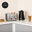 Scandi 1.7L Kettle Matte Black with Wood Effect