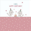 No Age Birthday Card Pink Cats