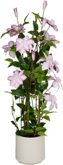 Faux Clematis in Pink/White