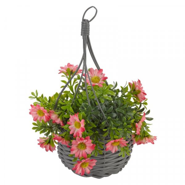 Faux Flower Meadow Basket Bouquet