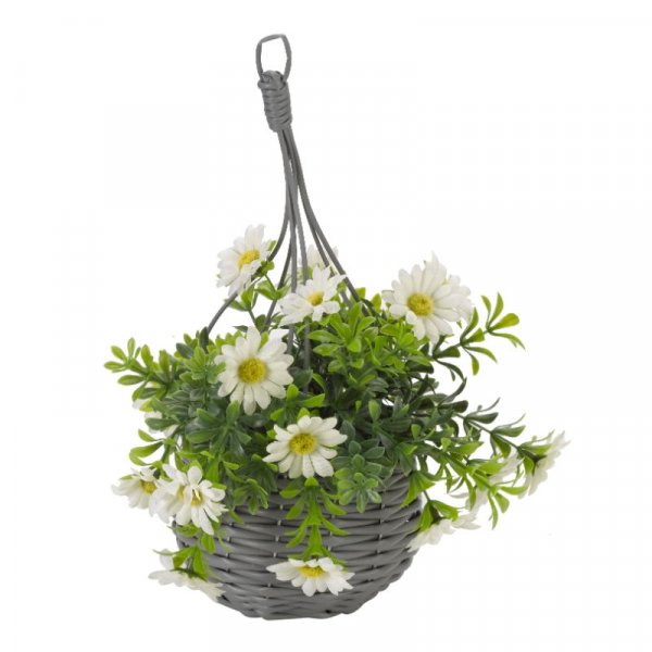 Faux Flower Meadow Basket Bouquet