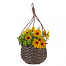 Faux Flower Meadow Basket Bouquet