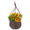 Faux Flower Meadow Basket Bouquet