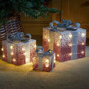 Pink Sparkly Faux Gift Boxes - Set Of 3