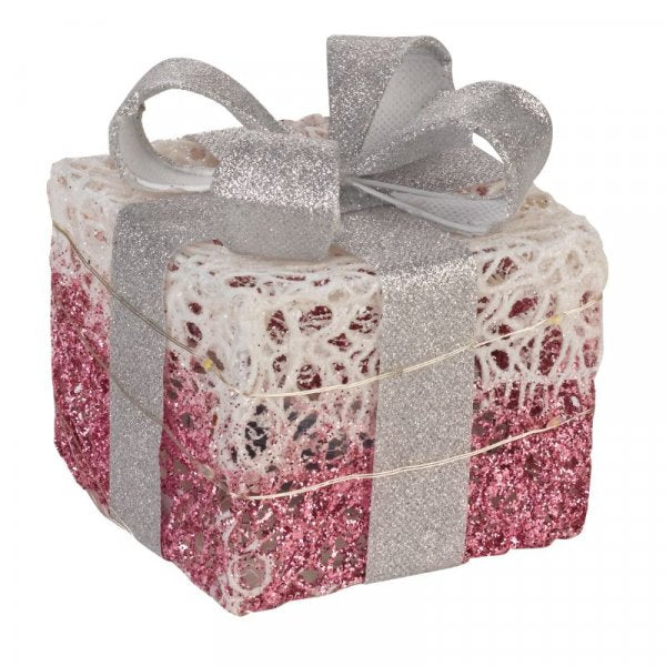 Pink Sparkly Faux Gift Boxes - Set Of 3