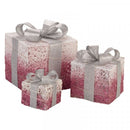 Pink Sparkly Faux Gift Boxes - Set Of 3