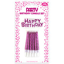 Happy Birthday Candle Set - Metallic Pink