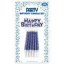 Happy Birthday Candle Set - Metallic Blue