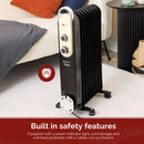 Rediffusion Vintage 9 Fin Oil Filled Radiator 2000W in Black