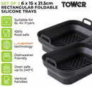 Tower Silicone Air Fryer Rectangular Foldable Trays - 2 Pack