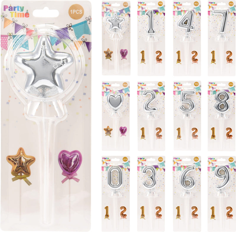 Balloon Effect Cake Topper Assorted - Silver