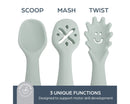 Silicone Scoop, Mash & Twist Baby Cutlery - Seafoam