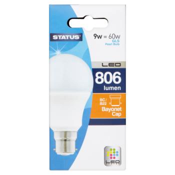 GLS LED 9W Bayonet Cap Pearl Bulb White