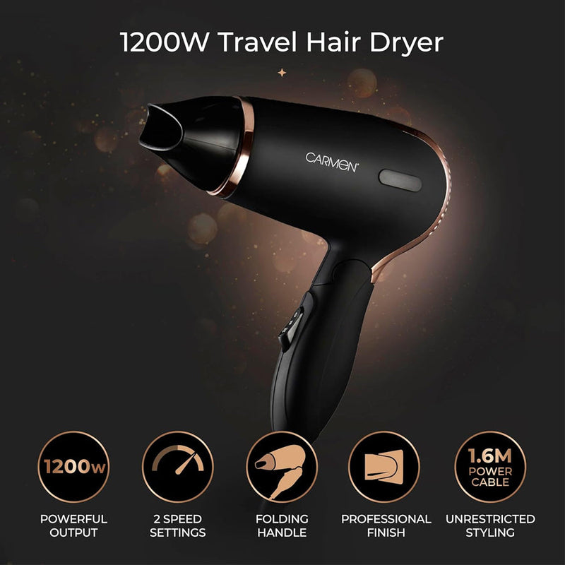 Carmen Noir II Travel Hair Dryer