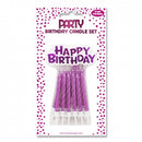 Happy Birthday Candle Set Metallic Pink