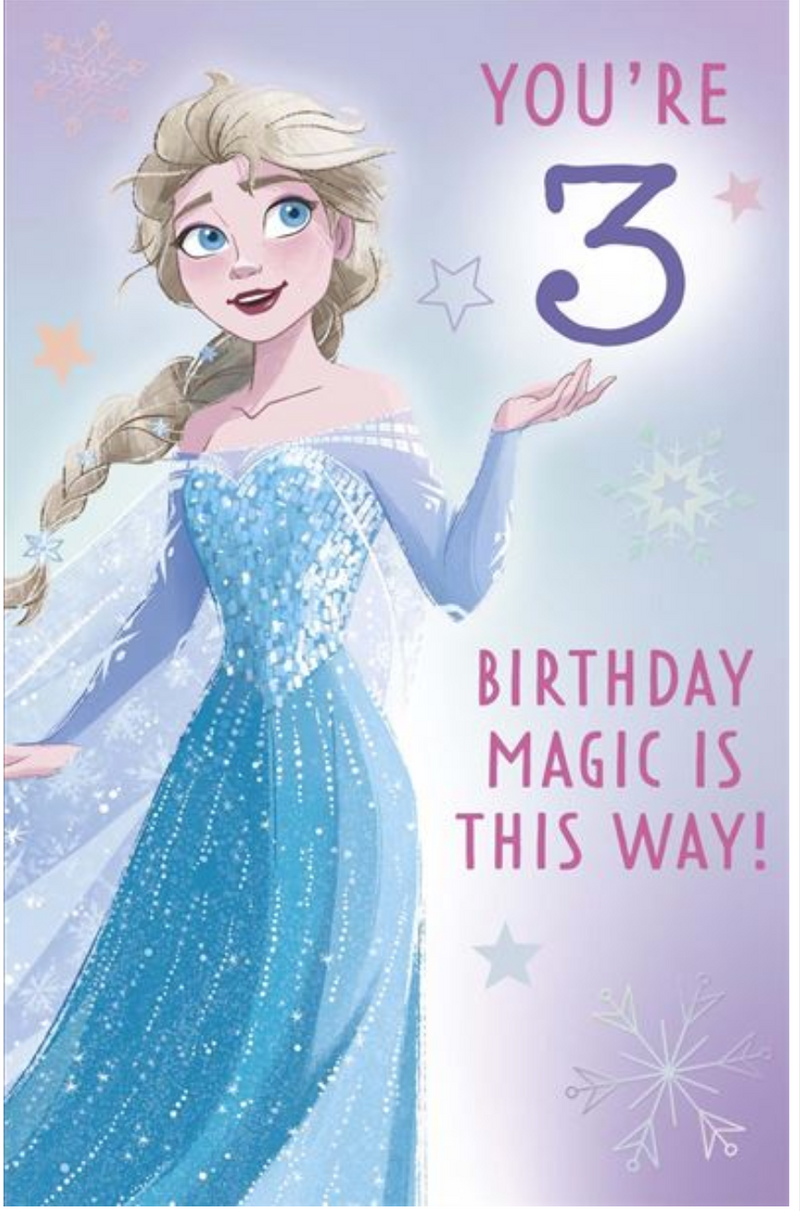 Age 3 Birthday Card Frozen