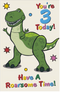 Age 3 Birthday Card Dinosaur