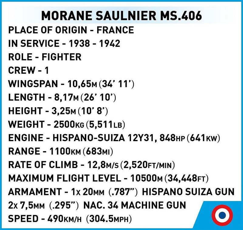 Cobi Morane-Saulnier MS.406 Plane