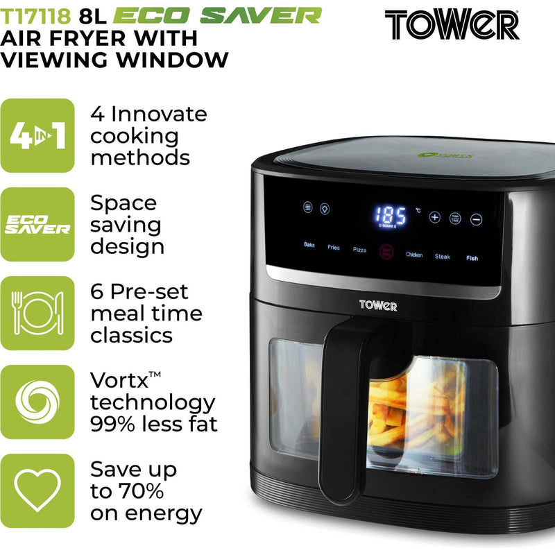 Tower Vortx 8L Space Saver Digital Air Fryer