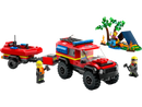 LEGO City 4x4 Fire Truck with Rescue Boat