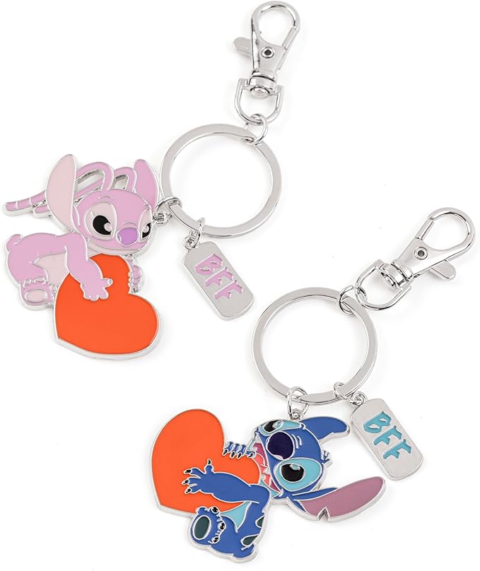 Diney Lilo & Stitch BFF Heart Charm Keychain