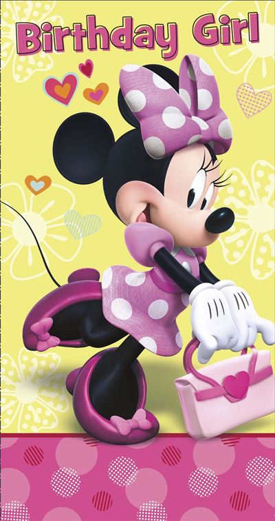 No Age Birthday Card Birthday Girl Minnie