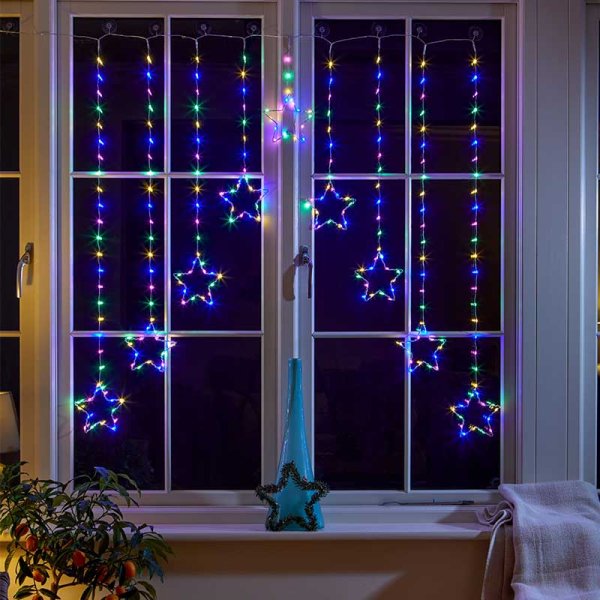 Star Curtain Lights - Multi Coloured