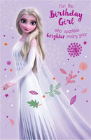 No Age Birthday Card Birthday Girl Frozen