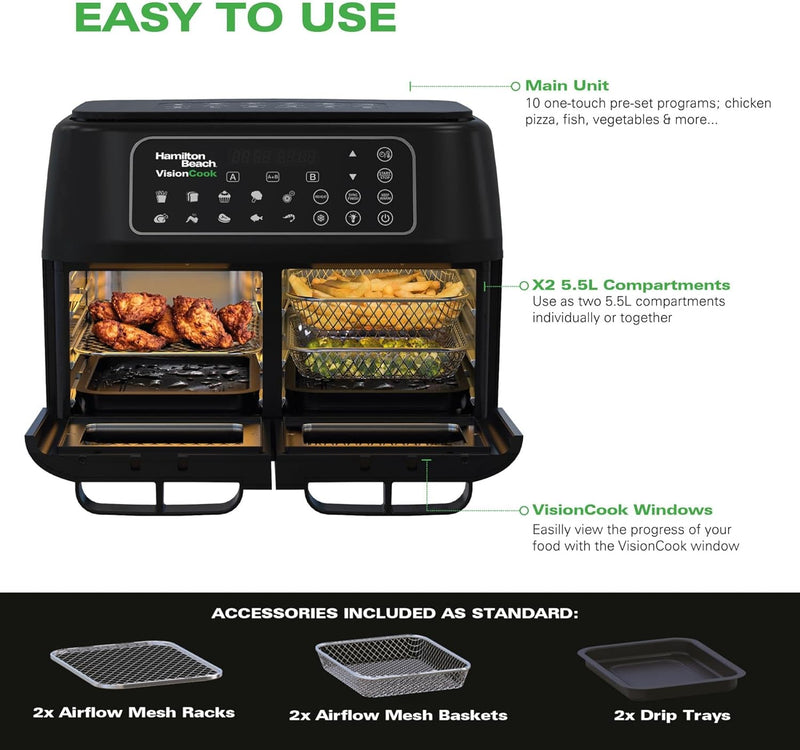 Hamilton Beach VisionCook 11L Dual Air Fryer