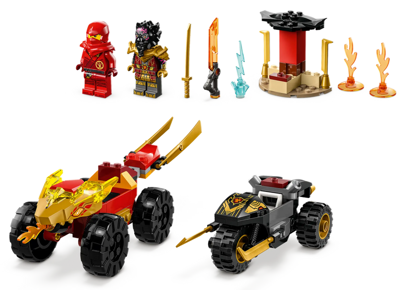 LEGO Ninjago Kai and Ras's Car and Bike Battle