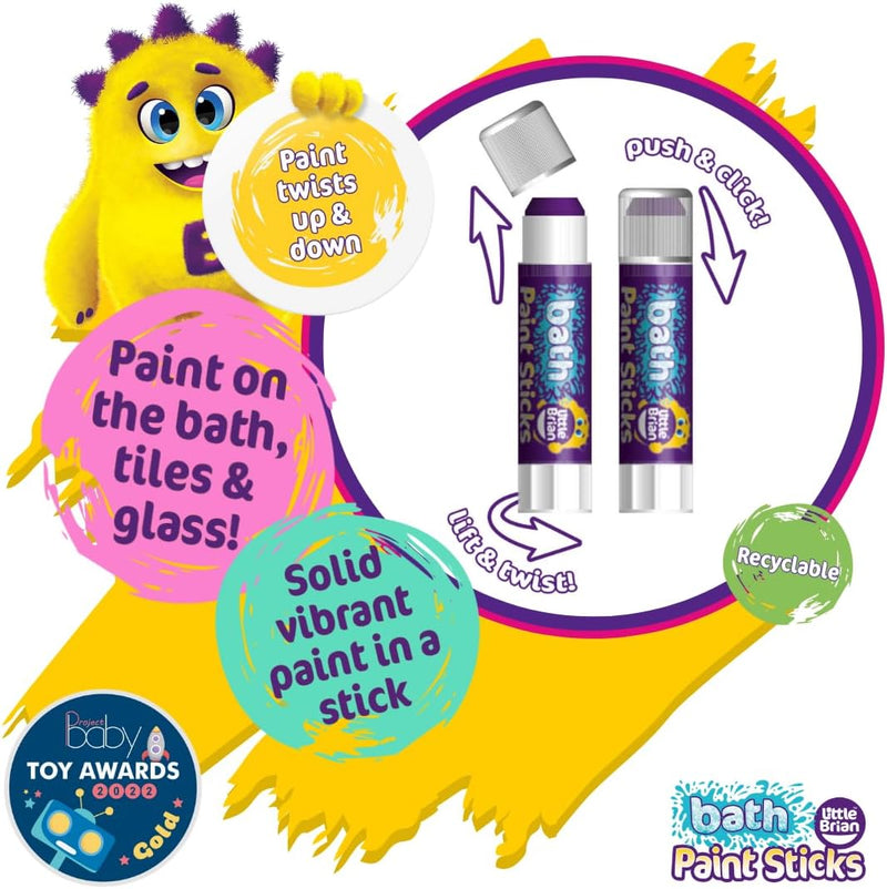 Little Brian Bath Paint Sticks 6 Pack