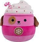 Squishmallows Christmas Plush 7.5" - Rowan The Pink Dog Hot Chocolate