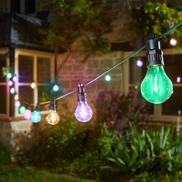 Set of 20 Festoon String Lights - Multi Coloured