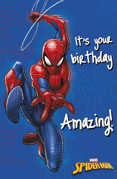 No Age Birthday Card Spiderman