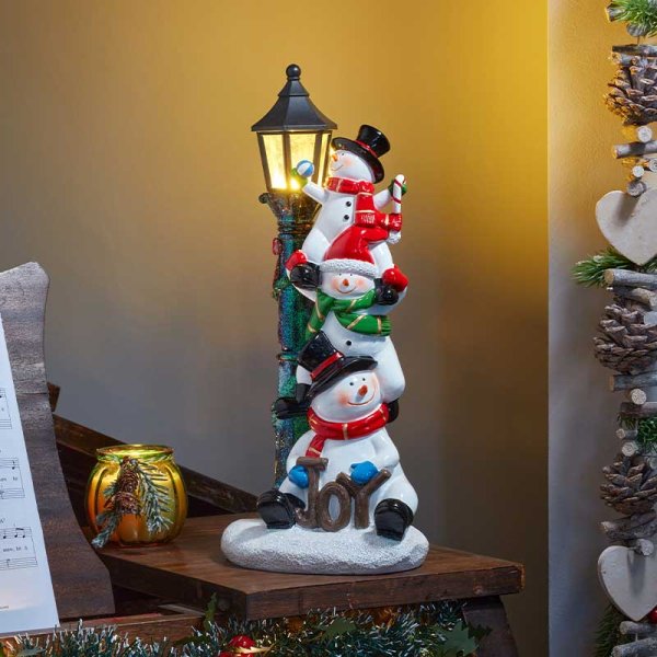 Lamp Light Snowmen Figure