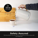 Scandi 1.7L Kettle Matte Cream with Wood Effect