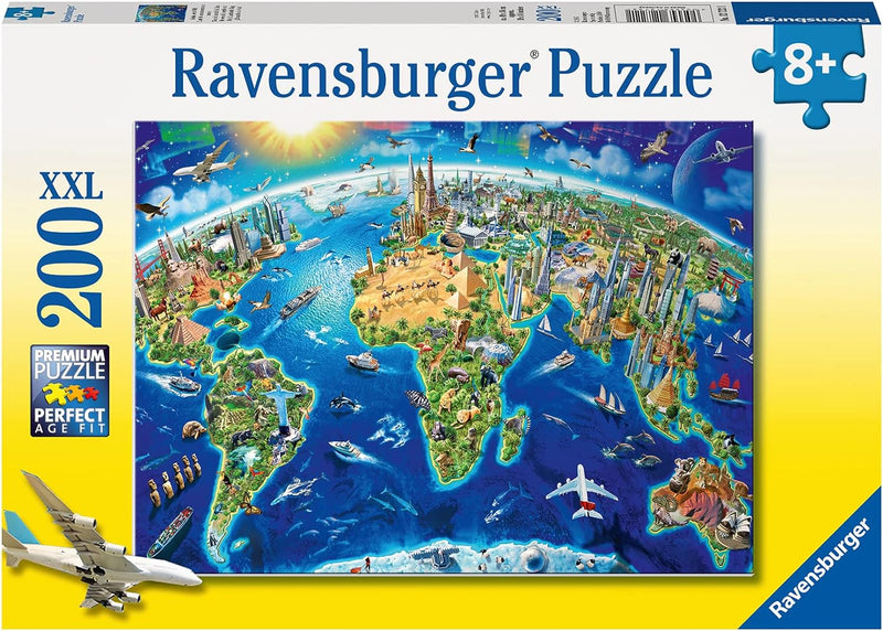 World Landmarks Map XXL 200pc Jigsaw Puzzle