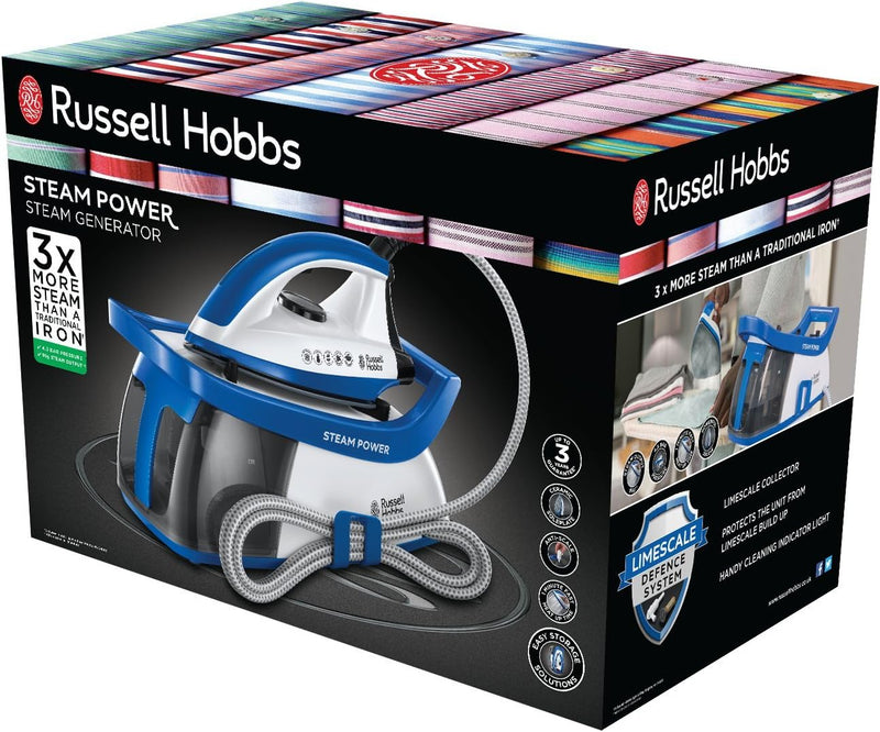 Russell Hobbs Blue Steam Power Steam Generator Iron 2600W