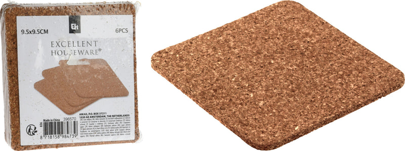 Cork Coasters 6pk