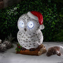 Blinking Snowy Owl In-Lit Statuette