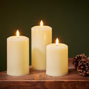 Faux Flame Pillar Candle 18cm - Cream