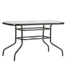 Large Glass Top Garden Table - Black