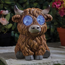 Solar Blinkin' Highland Cow Large Ornament