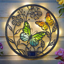 Solar Fence & Wall Decor Papillon Disc