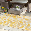 Alfresco FloraLeaves Rug 180x240cm - Yellow