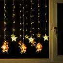 Star Santa Curtain Lights - Warm White