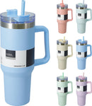 Drinking Mug With Straw - 6 Assorted Pastel Colours