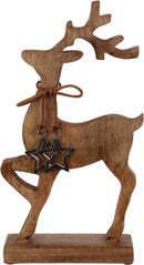 Wooden Reindeer On Base